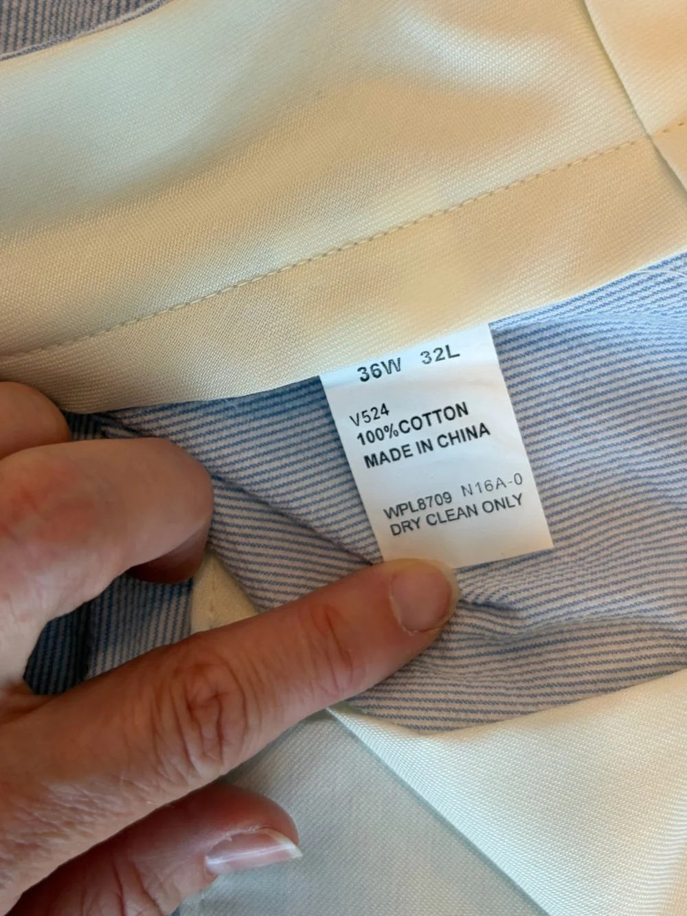 Vintage Nautica Seersucker Pants Men’s 36x32 Blue White Pleated Cuffed Cotton
